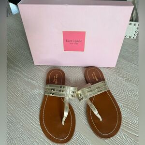 Kate Spade Metallic Pale Gold CAROL Sandal, 7.5